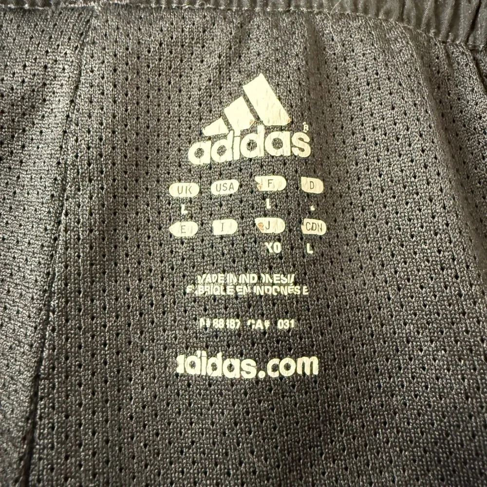2000s Baggy Adidas Track Pants Black White Stripe Nylon Mesh Lined RN 88387